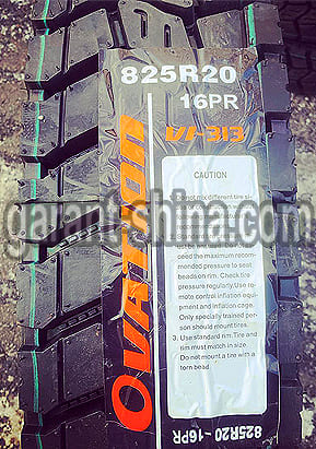 Ovation VI-313 (привод-карьер) 8.25 R20 139/137K 16PR - Фото протектора с этикеткой детально